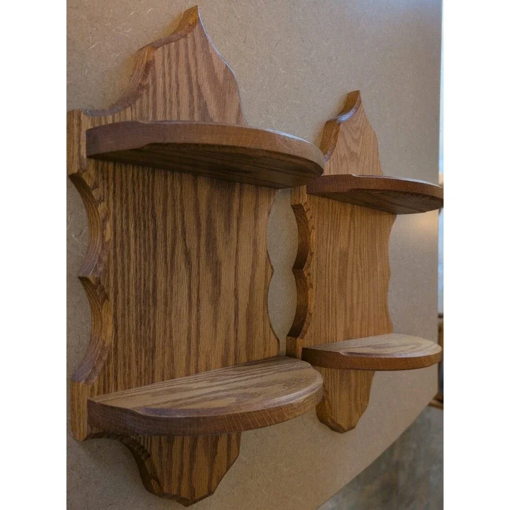 Vintage Set Of Large Oak Shelves 18